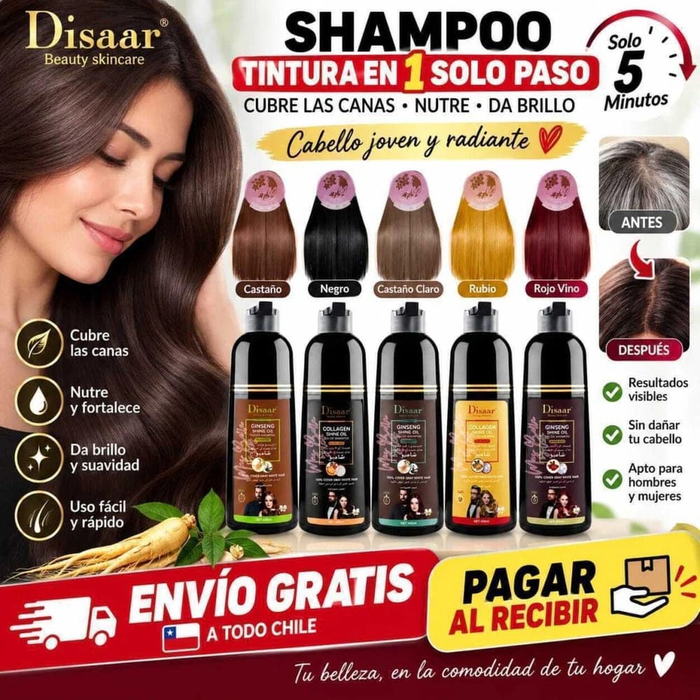 Shampoo Cubre Canas Tono Café 400 ml